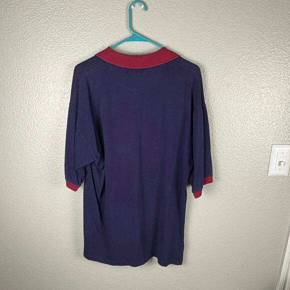 Vintage Copper Creek Men’s Size Large Blue Short Sleeve Shirt Oversize Collar - Picture 3 of 4